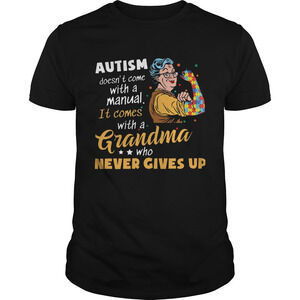 Grandma Autism Support Graphic Tee - Black